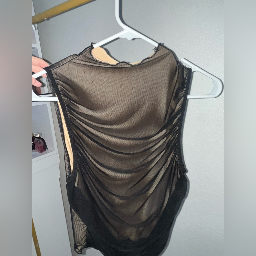 Elegant Black Sheer Women's Top